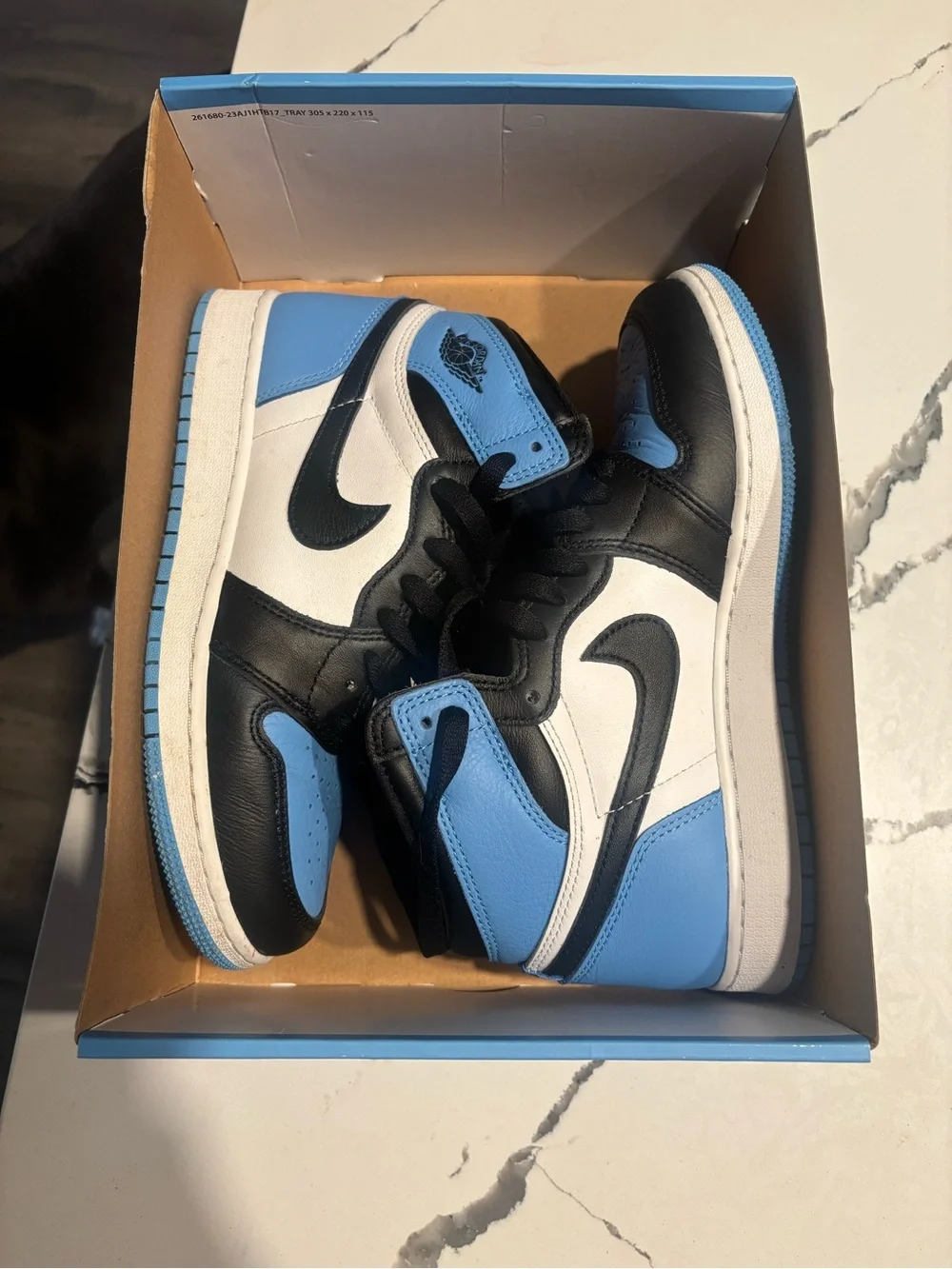 Nike Kids Air Jordan 1 Mid Sneakers - University Blue/Black/White